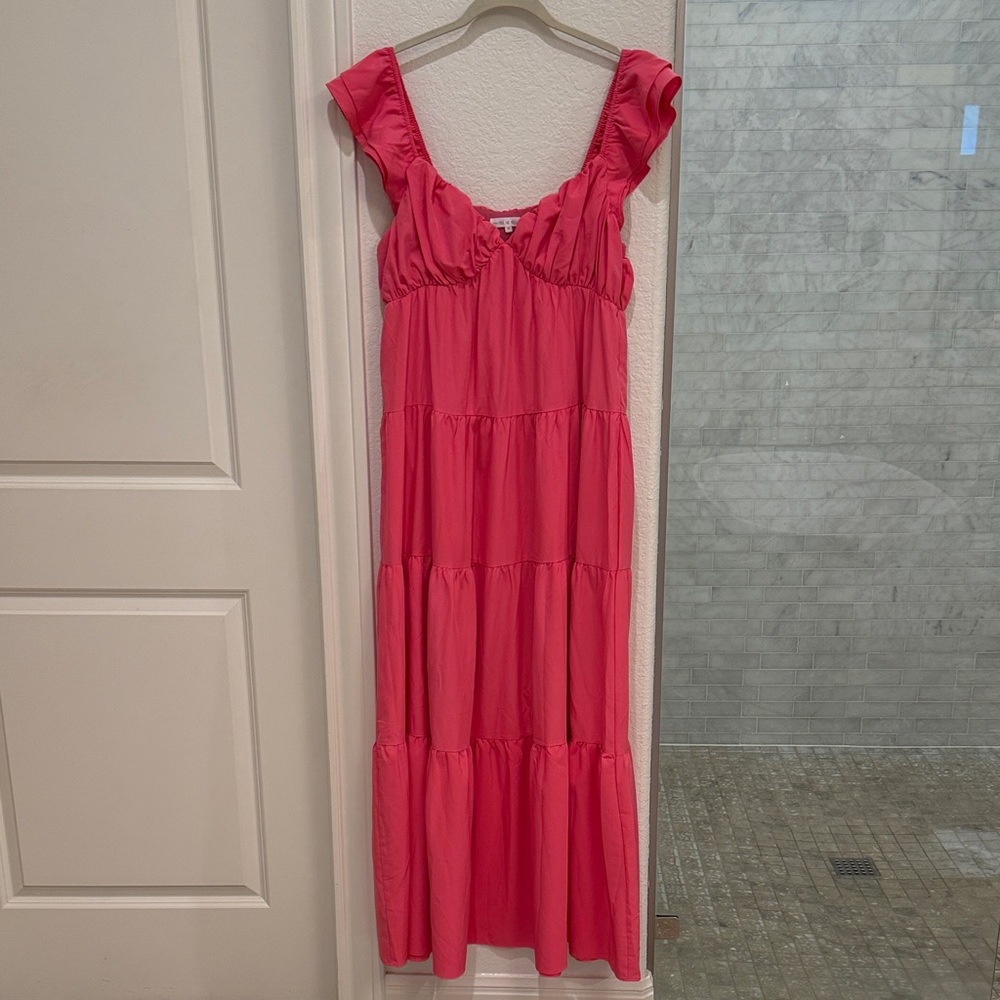 Free the Roses Pink Ruffled Tiered Maxi Dress